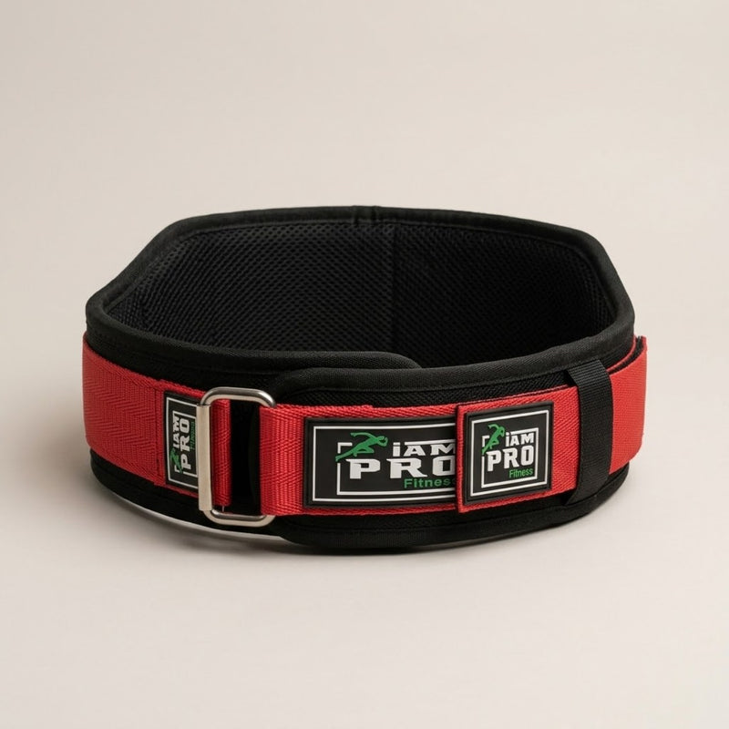 IAM PRO Weightlifting Belt Red and Black