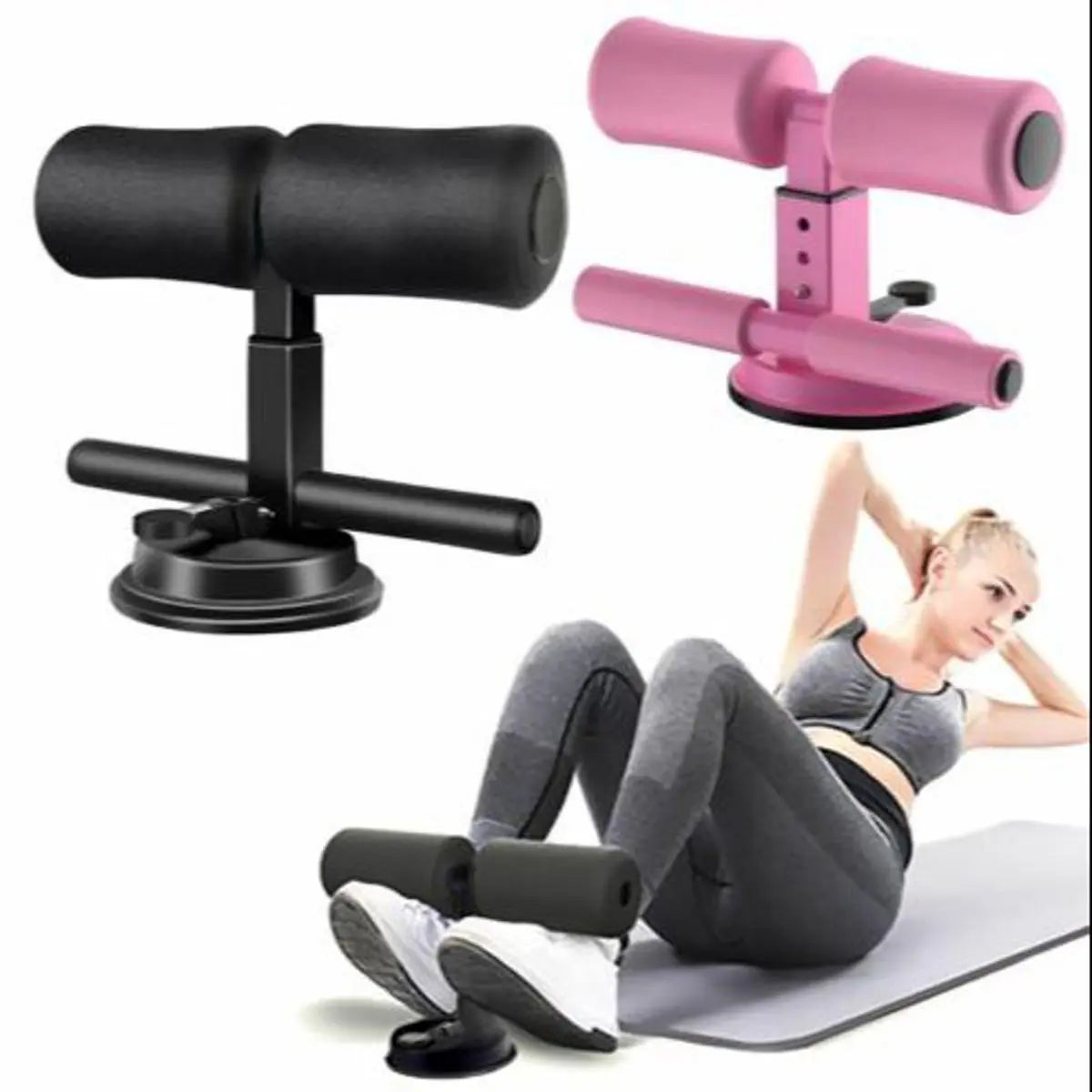 Adjustable Sit-Up Bar for Home Workout | 3 Height Levels | Strong Suction Core Trainer