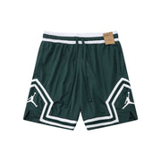 NBA Basketball Shorts – Green & White Diamond Mesh Design