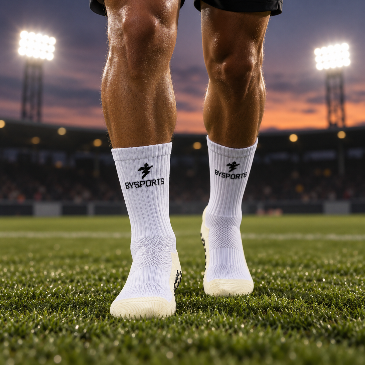 Imported Premium Grip Socks (White & Black)