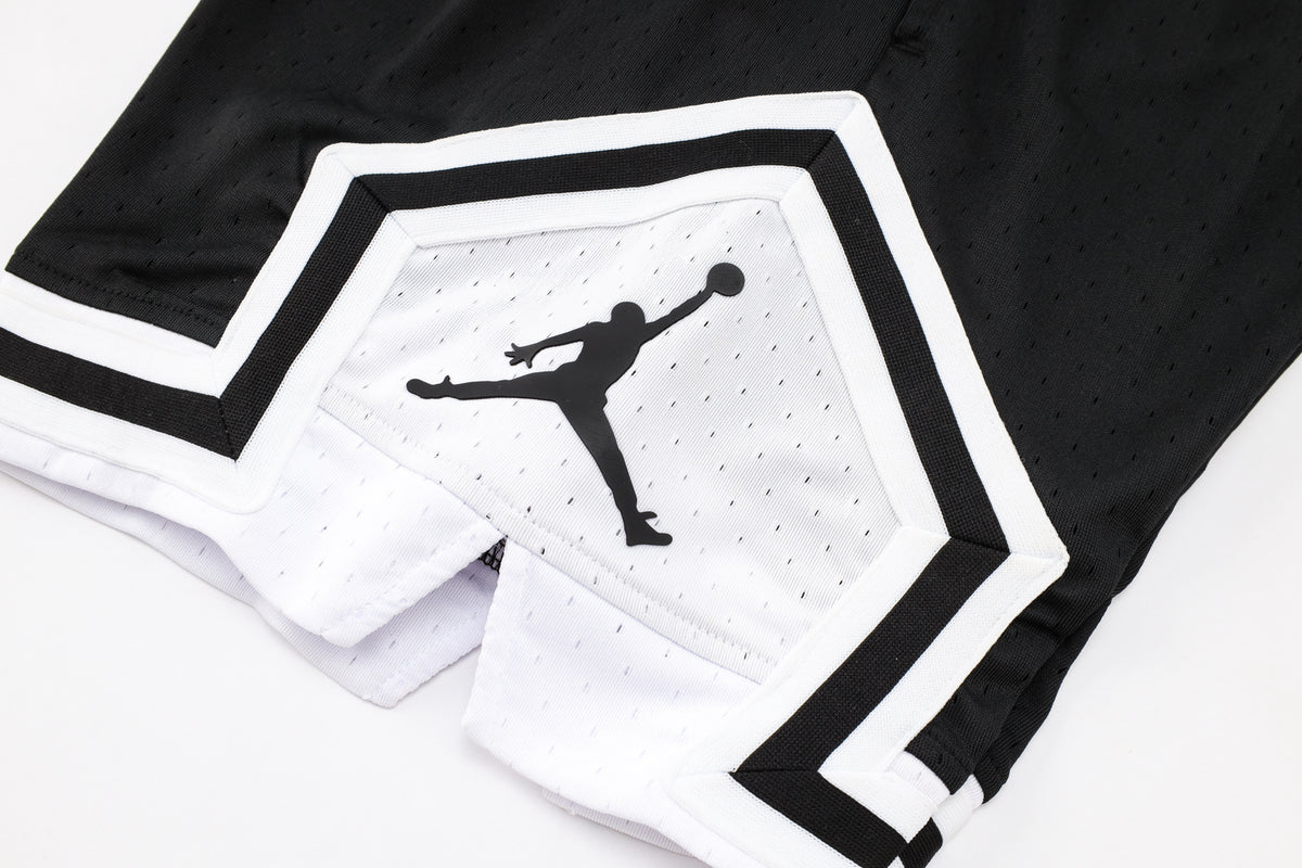 NBA Basketball Shorts – Black & White Diamond Mesh Design