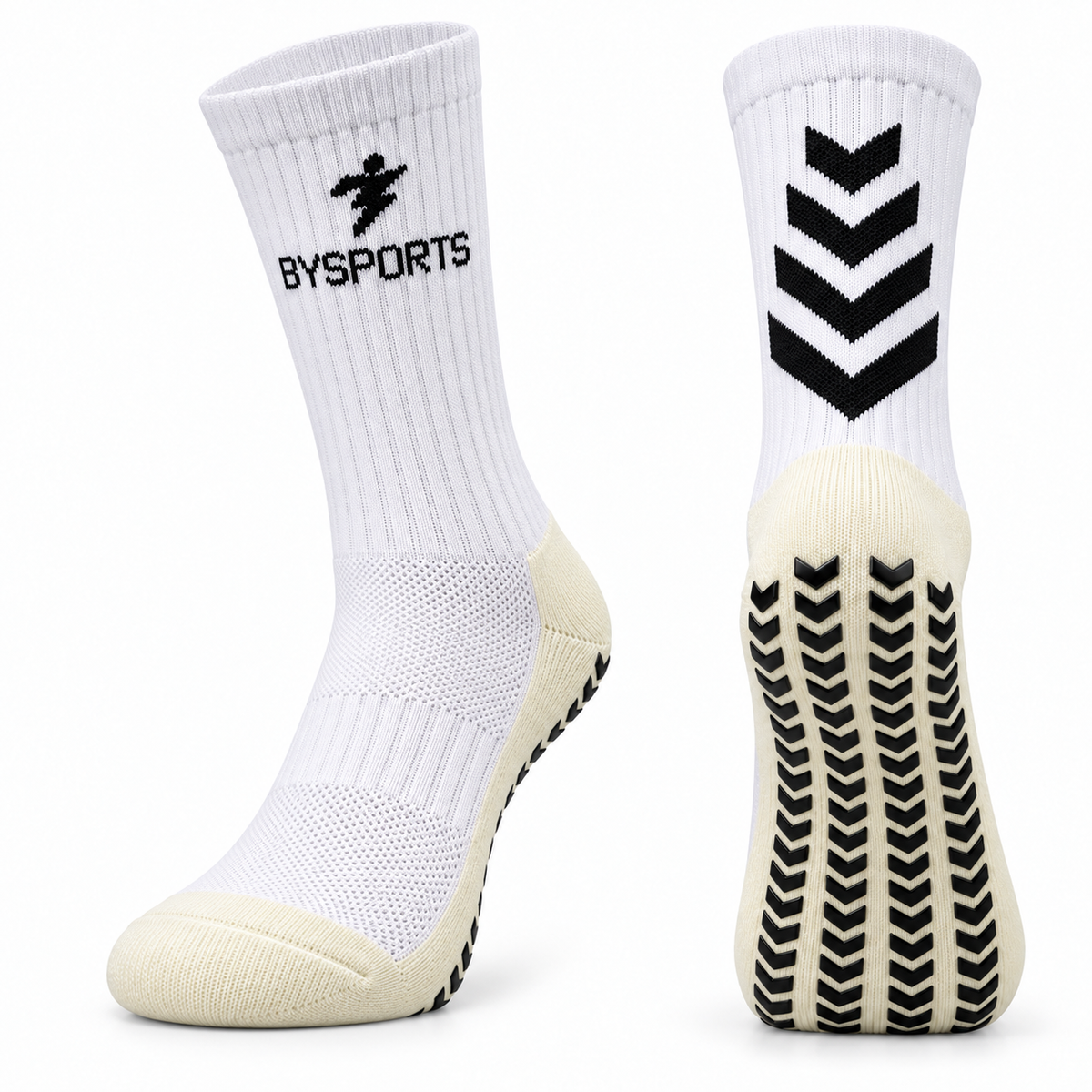 Imported Premium Grip Socks (White & Black)