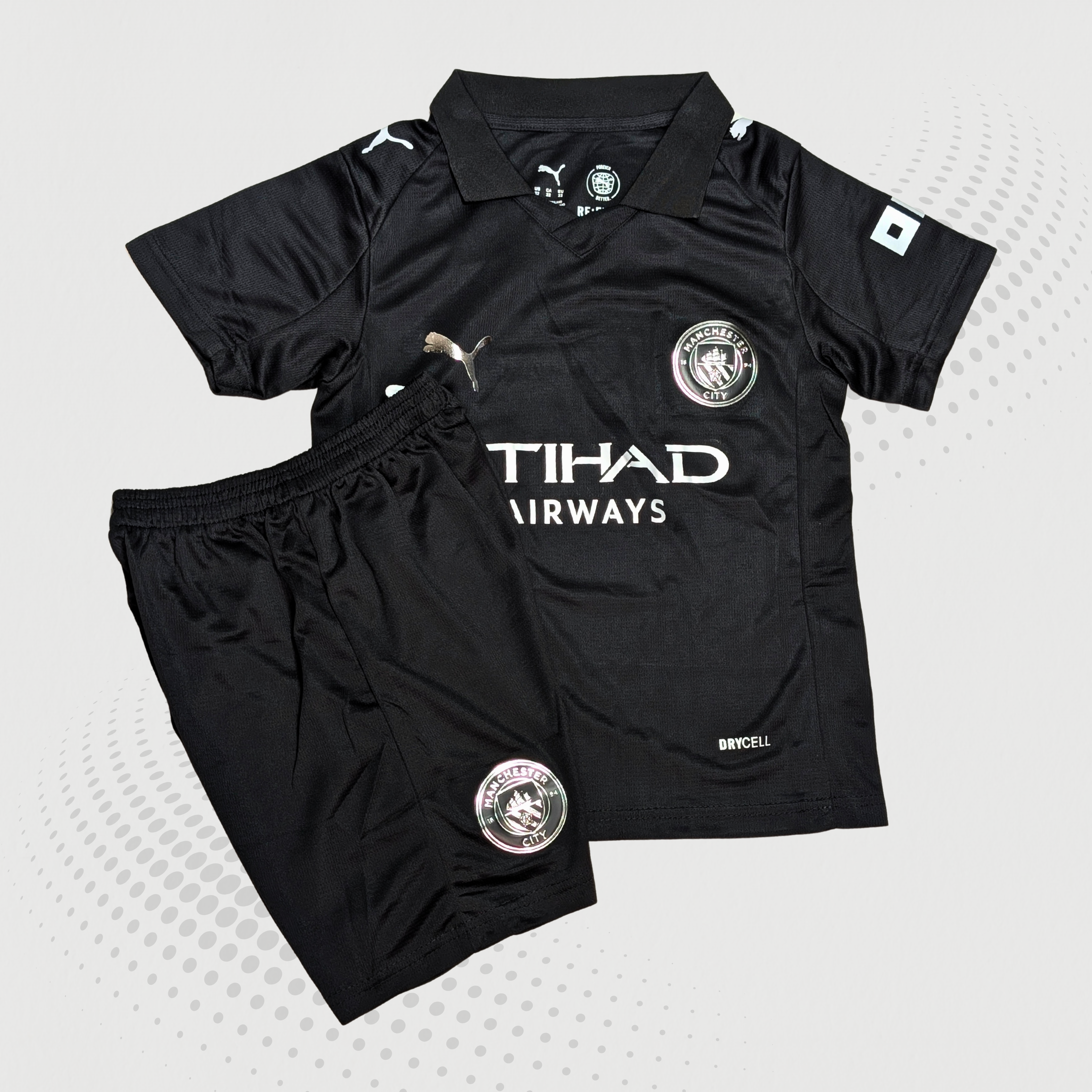 Manchaster City 2025-26 Away Kid’s Jersey With Shorts
