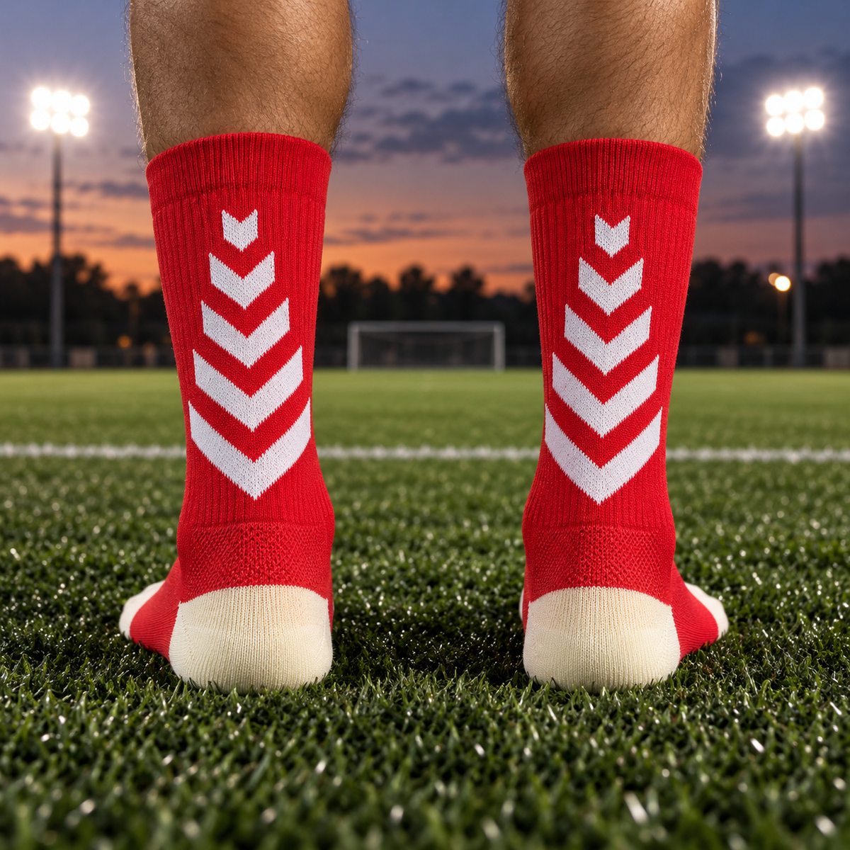Imported Premium Grip Socks (Red & White)