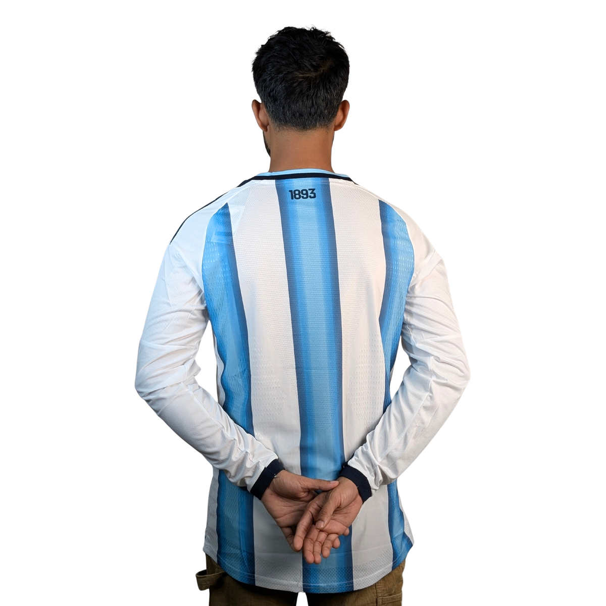 Argentina 2026 World Cup Home Jersey — Player Edition (Full Sleeve), worn by model 4 | BYSPORTS