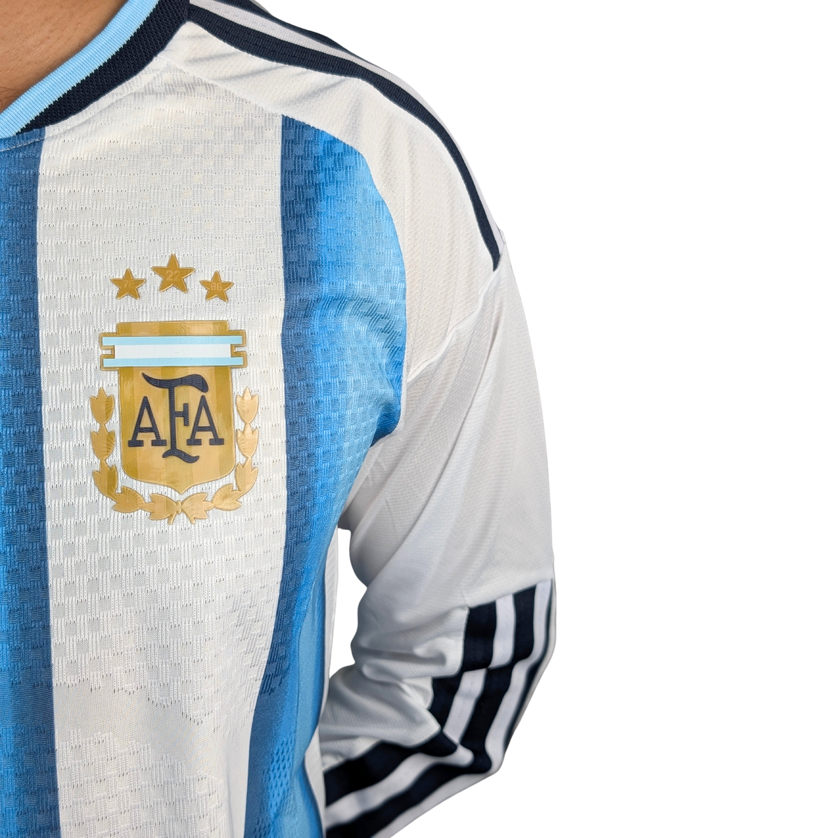 Argentina 2026 World Cup Home Jersey — Player Edition (Full Sleeve), worn by model 2 | BYSPORTS