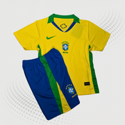 Brazil  Home Kids Jersey With Shorts