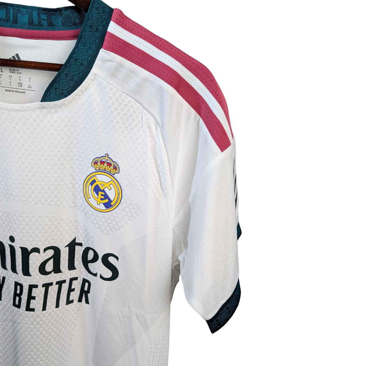 Real Madrid 2026/27 Home Jersey — Player Edition, close-up detail 2 | BYSPORTS