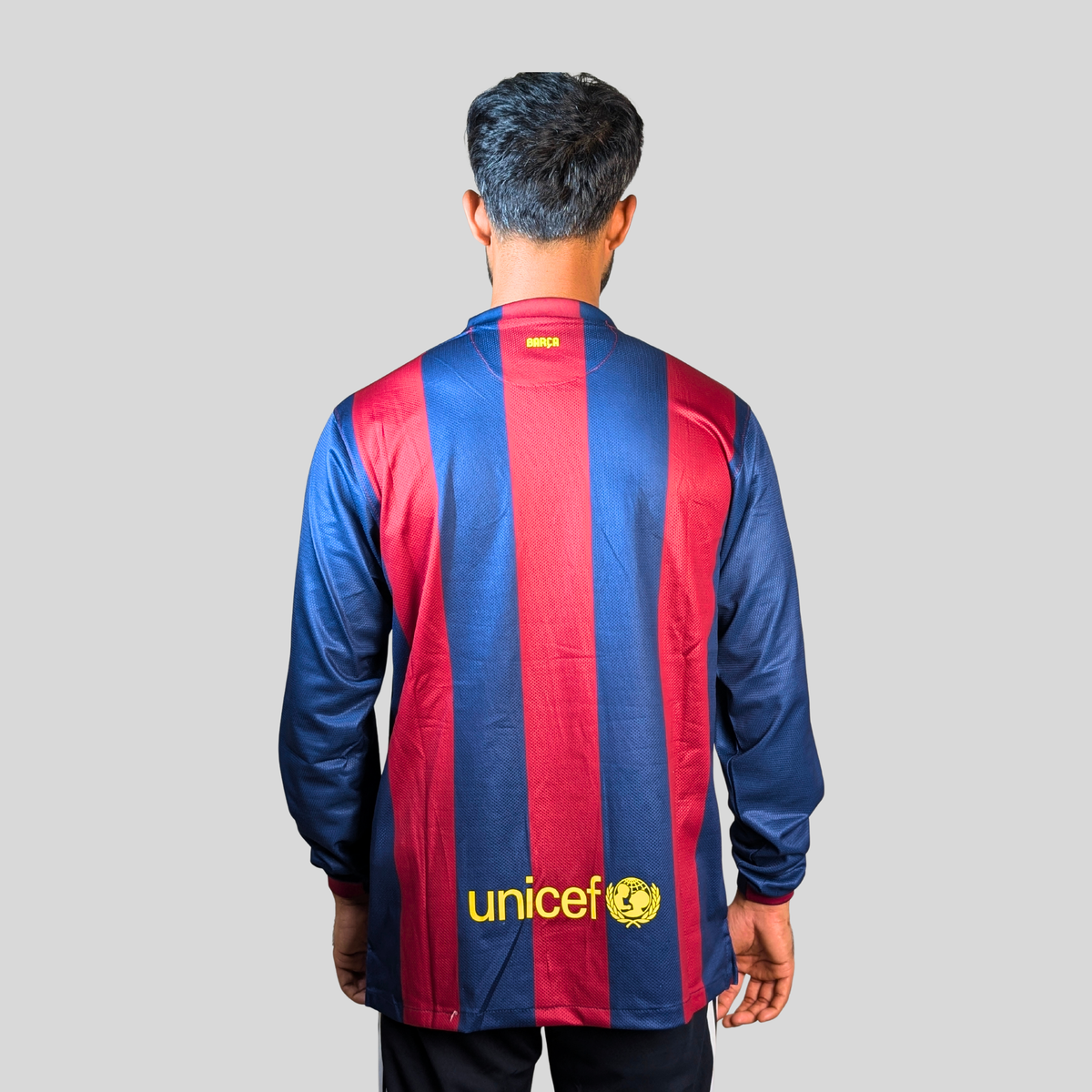 FC Barcelona 2014/15 Home Retro Jersey (Full Sleeve), worn by model 2 | BYSPORTS