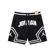NBA Basketball Shorts – Black & White Wordmark Diamond Mesh Design