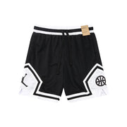 NBA Basketball Shorts – Black & White Diamond Mesh Design