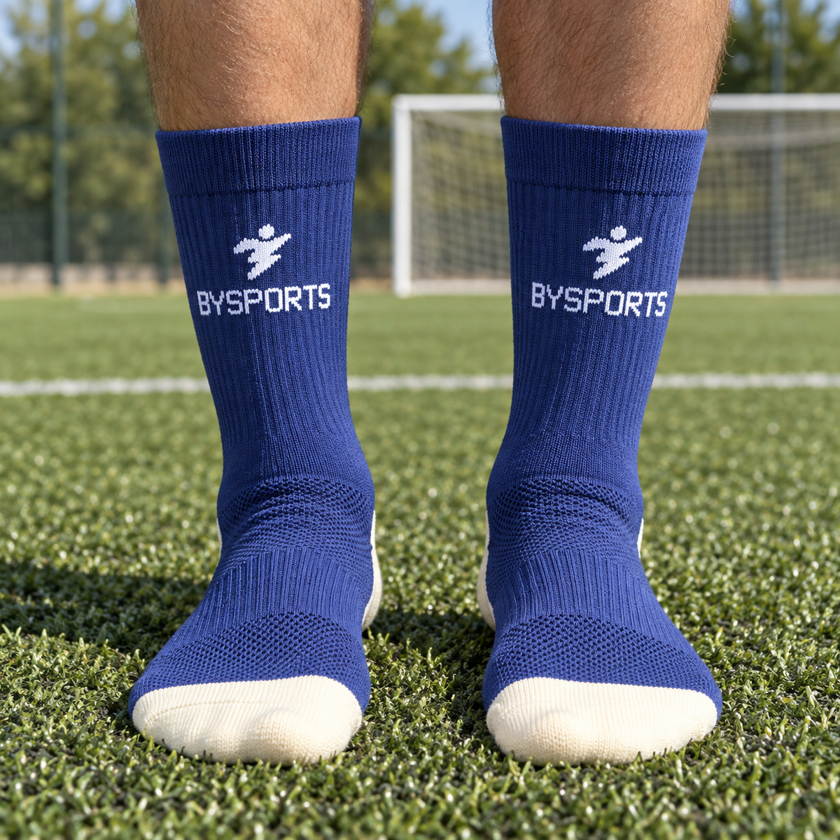 Imported Premium Grip Socks (Navy Blue & White)