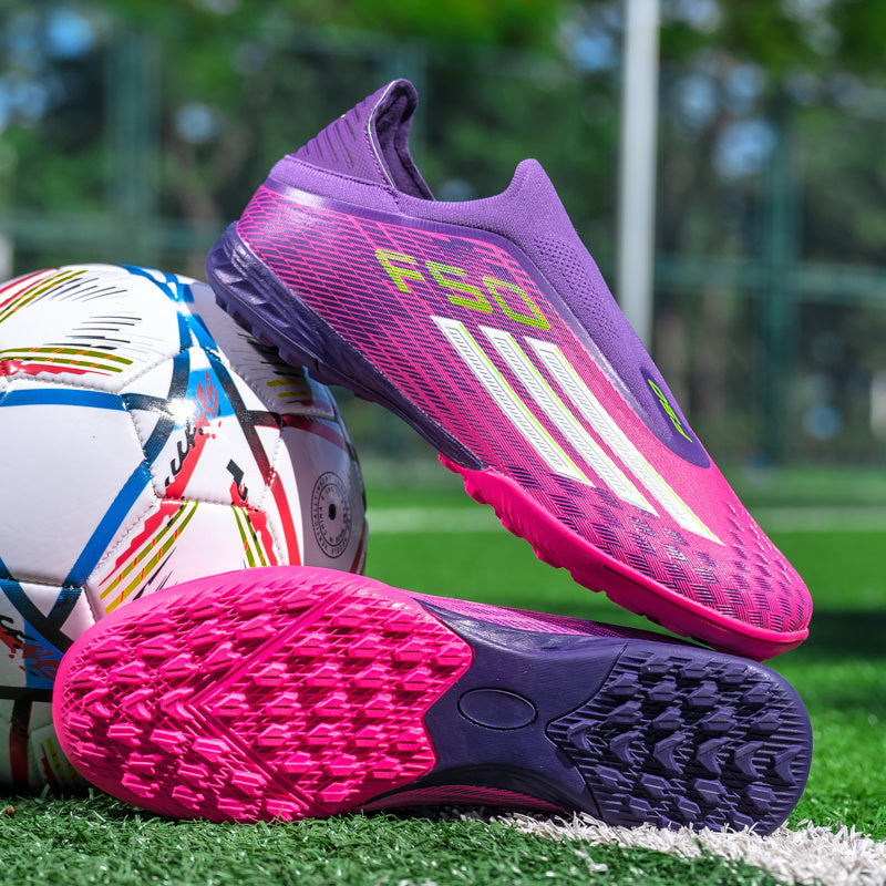 F50 Laceless TF Shoes Purple and Pink