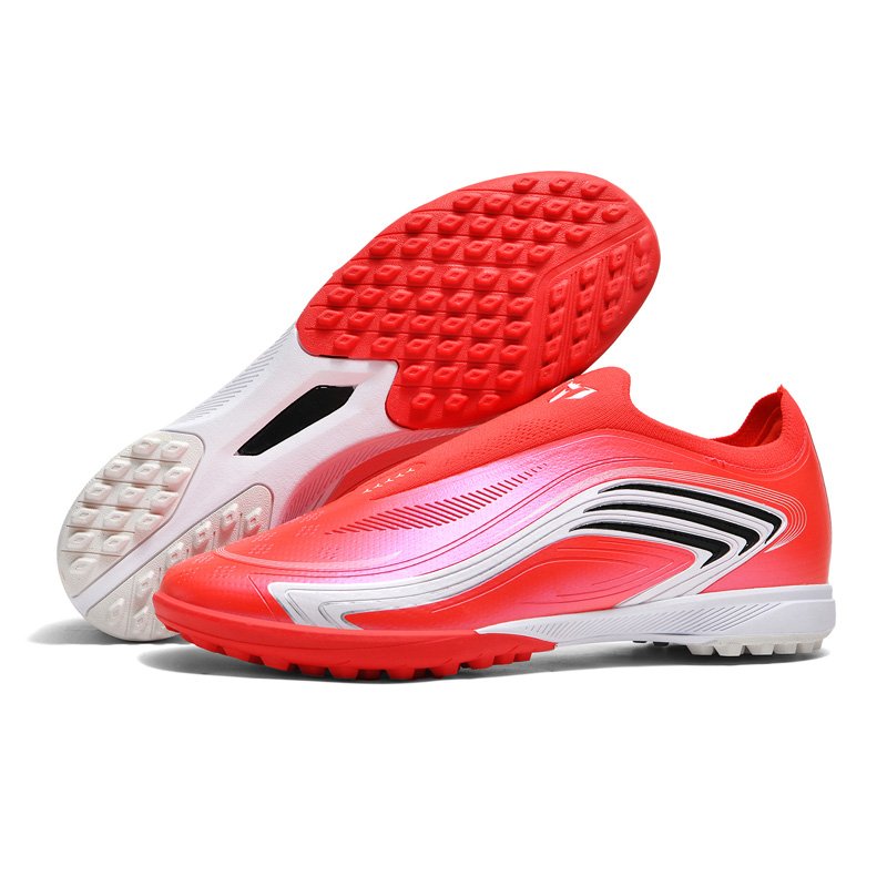 Messi Laceless Turf Football Boots — Red