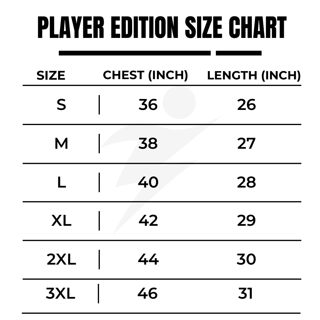 Football jersey size chart | BYSPORTS