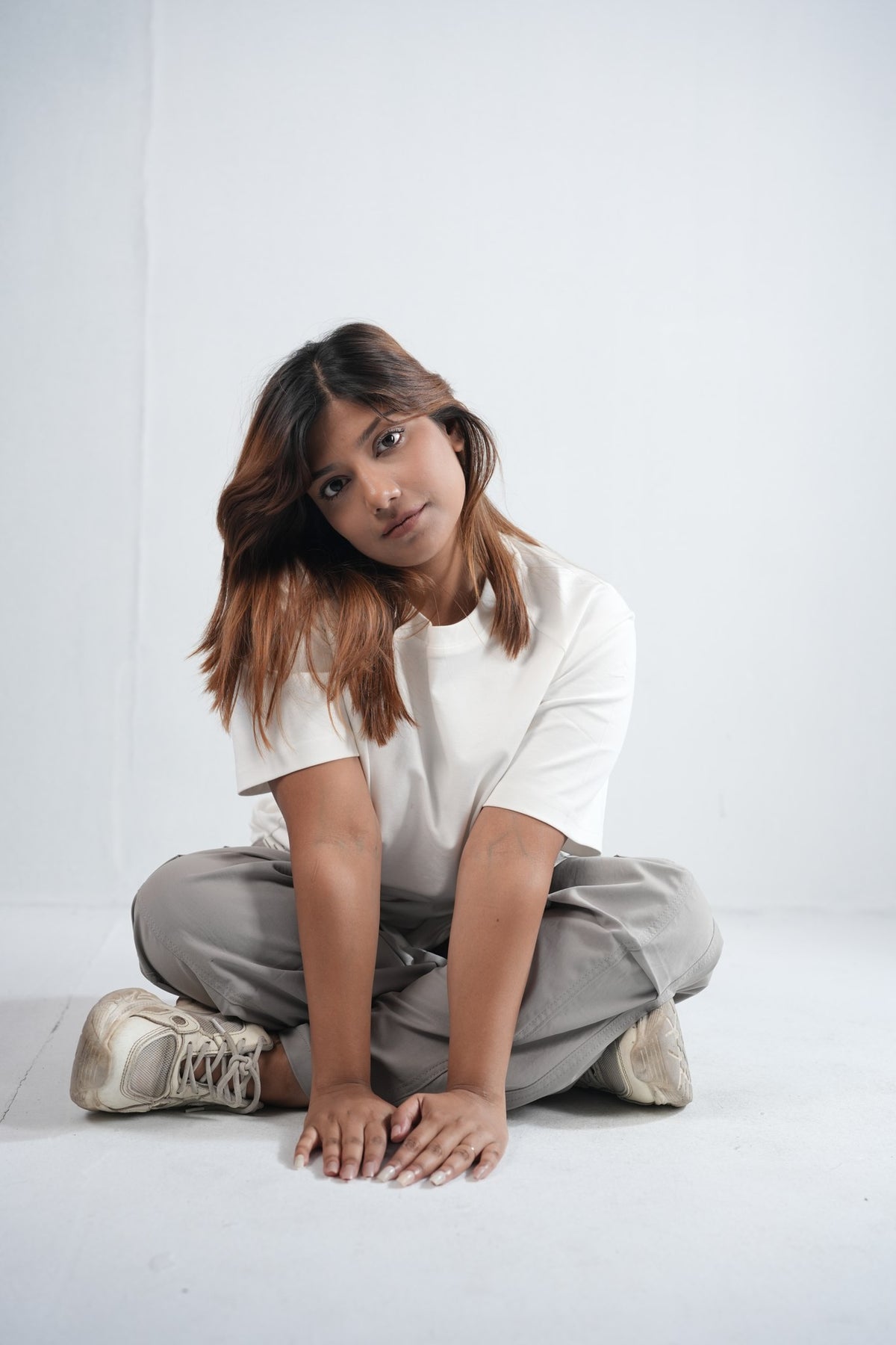 Premium Cargo Pant For Men & Women – Stone Grey, lifestyle shot on model 4 | BYSPORTS