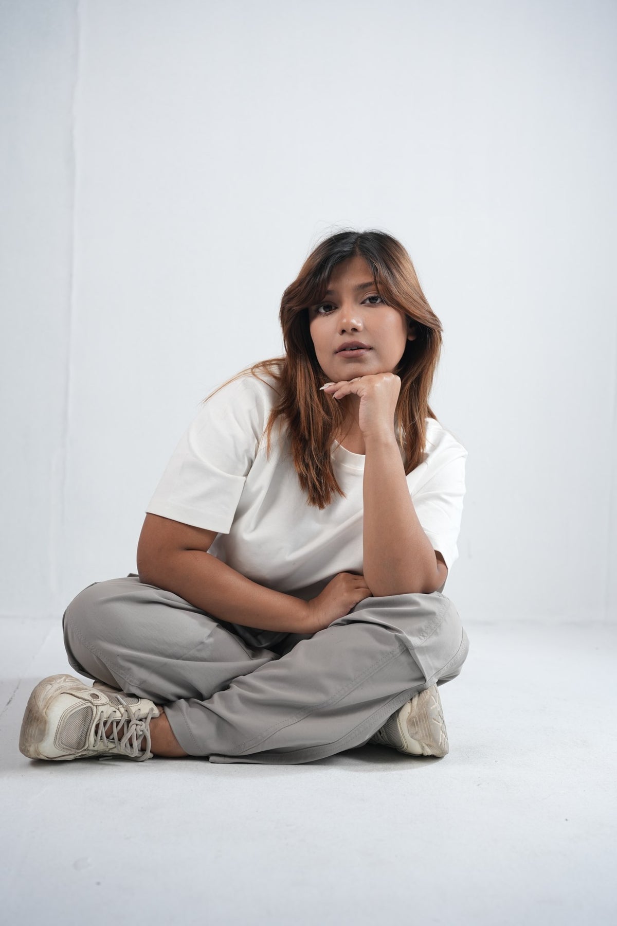 Premium Cargo Pant For Men & Women – Stone Grey, lifestyle shot on model 5 | BYSPORTS