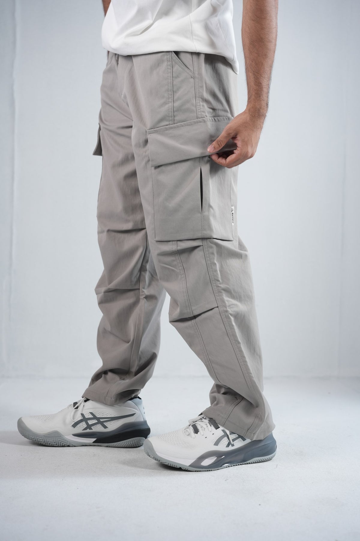 Premium Cargo Pant For Men & Women – Stone Grey, worn by model 7 | BYSPORTS