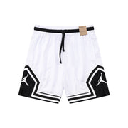 NBA Basketball Shorts – White & Black Diamond Mesh Design
