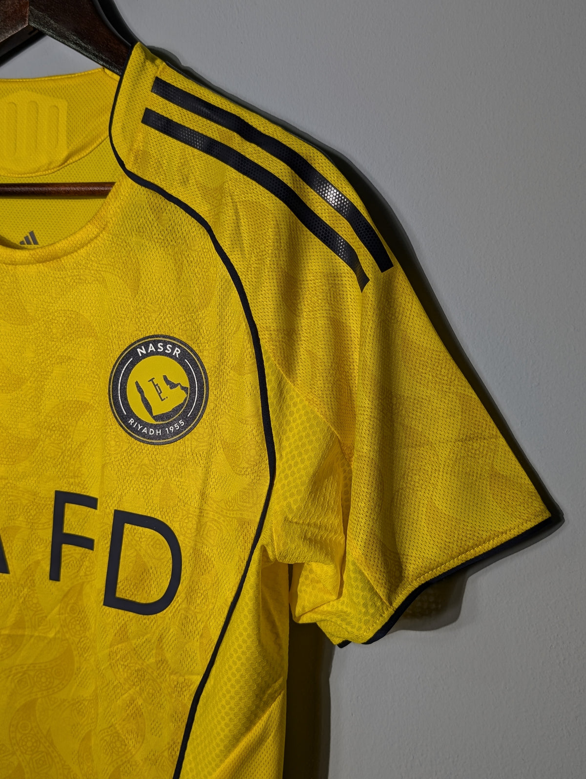 Al Nassr 2025/26 Home Jersey — Player Edition, close-up detail 2 | BYSPORTS