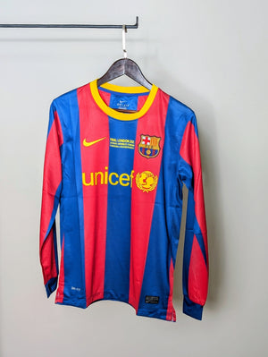 Barcelona Home  UCL Final London 2011  Classic Retro Full Sleeve Jersey