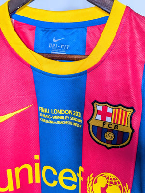 Barcelona Home  UCL Final London 2011  Classic Retro Full Sleeve Jersey