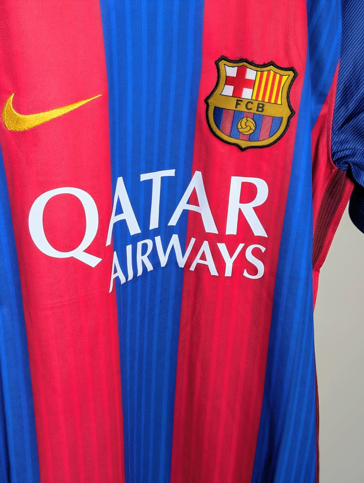Barcelona 2014/15 Home Retro Jersey, close-up detail 2 | BYSPORTS